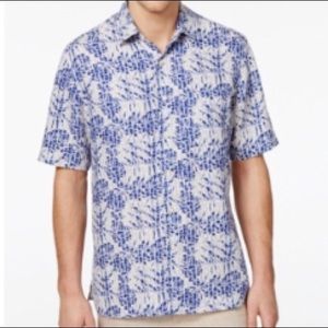 NWT Tasso Elba Mens Silk & Linen Pattern Shirt XXL
